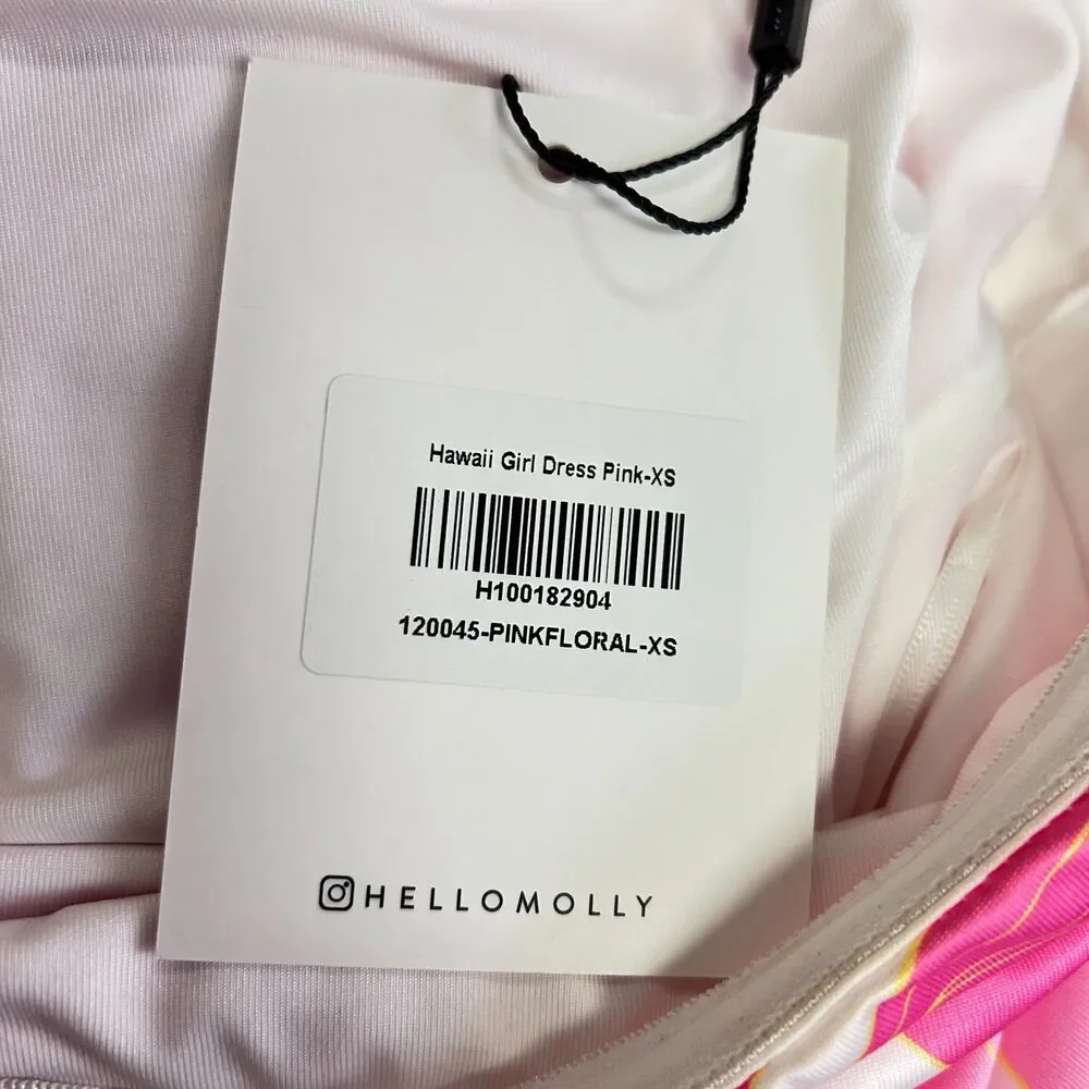Hello Molly NWT Women's Pink White Tropical Floral Strapless Mini Dress Size XS